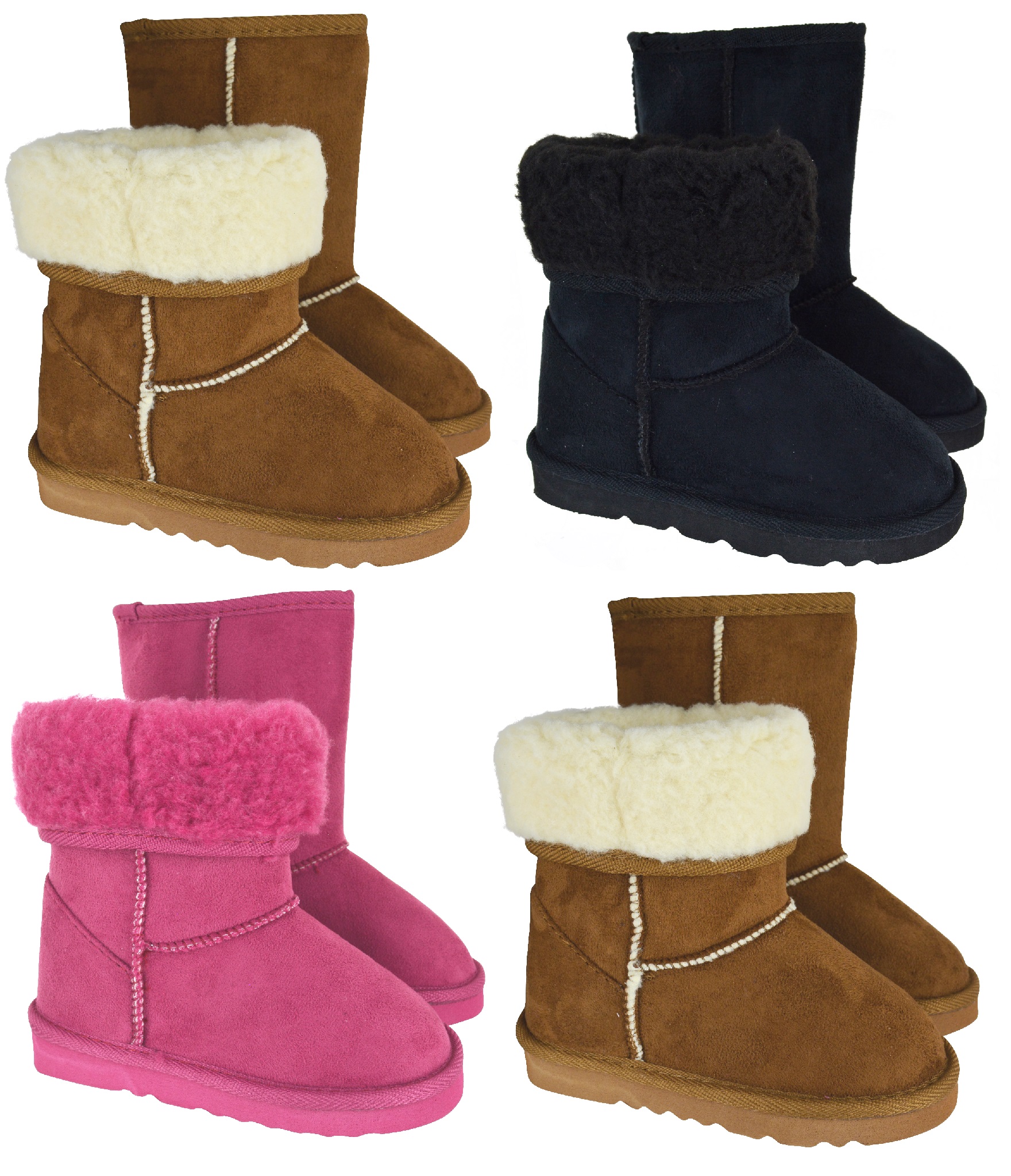 Clothing, Shoes & Accessories Infant Girls Faux suede Fur Lined Flat
